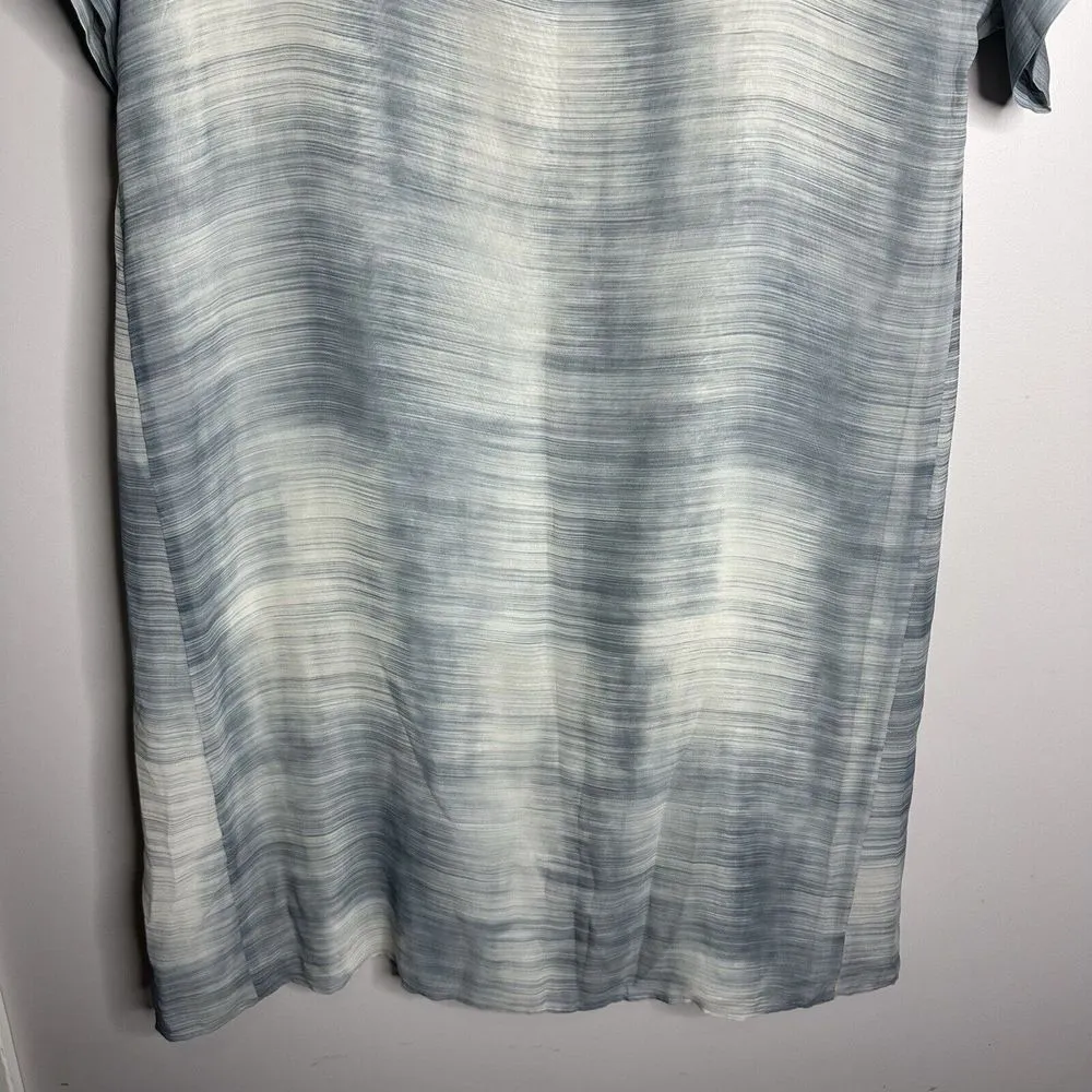 NEW Eileen Fisher BLSTL Silk Bateau Neck K/L Dress Small Short Sleeve Sheer Daze - Image 3