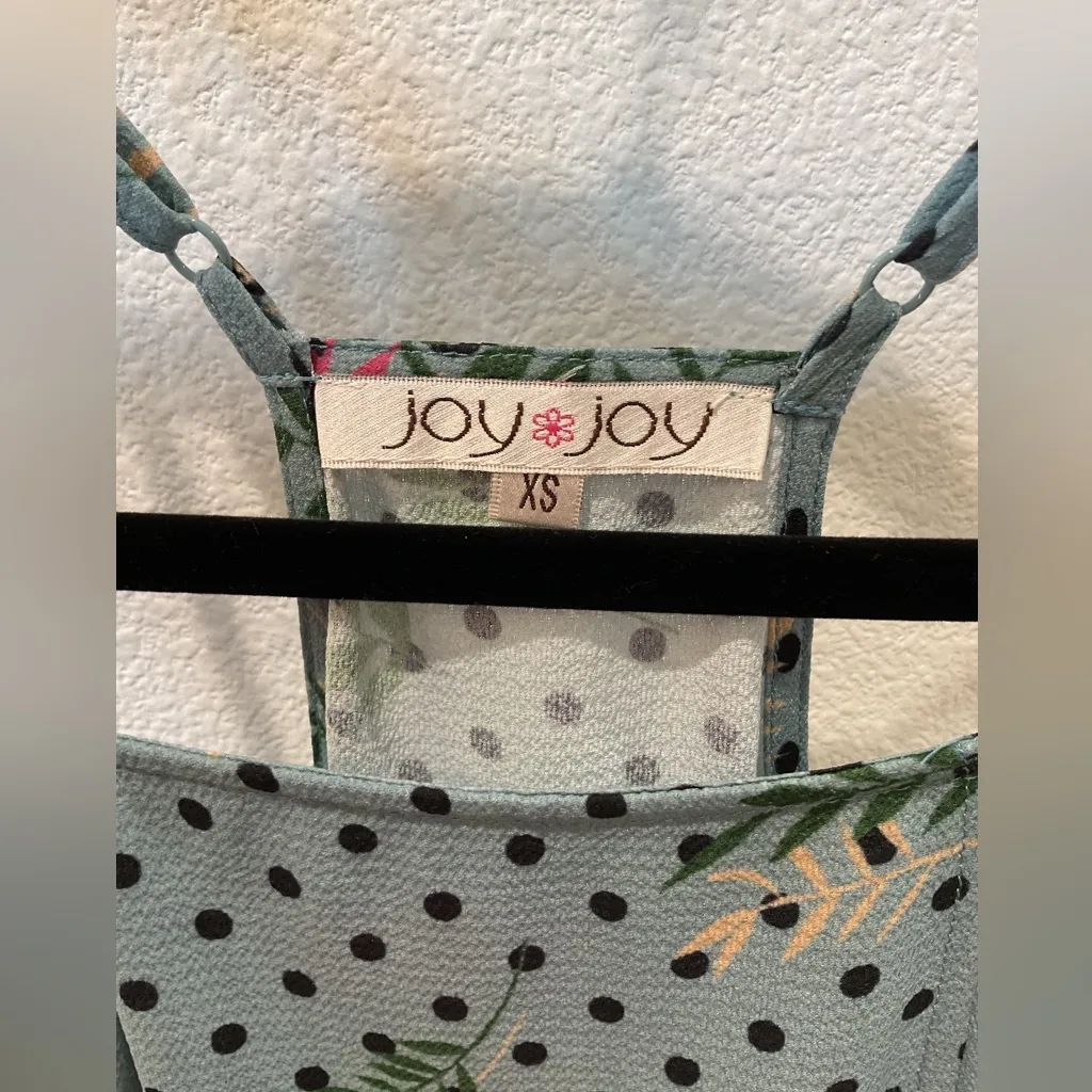 Joy Joy Polka Dot Floral Halter Top size XS - Image 3