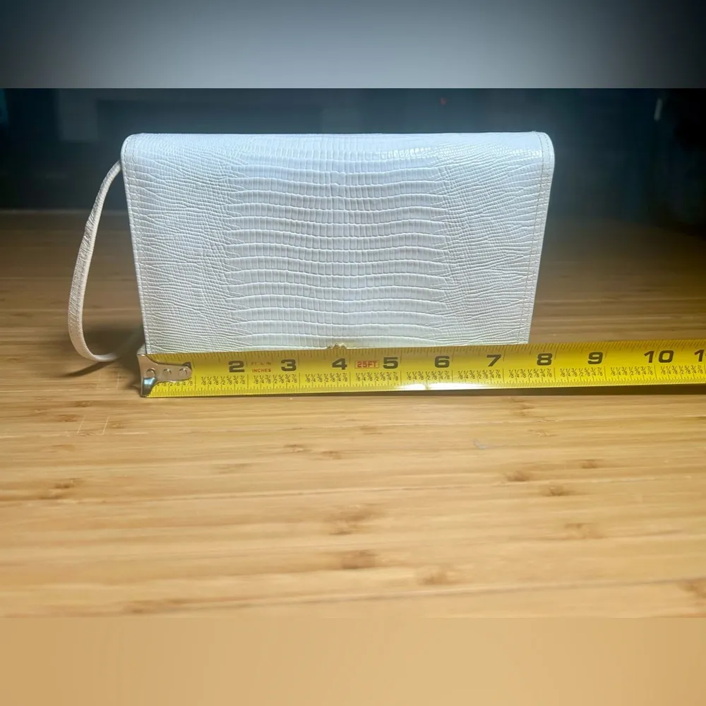 Vintage Jay Herbert New York Crossbody Cream Textured Flap Bag White - Image 10