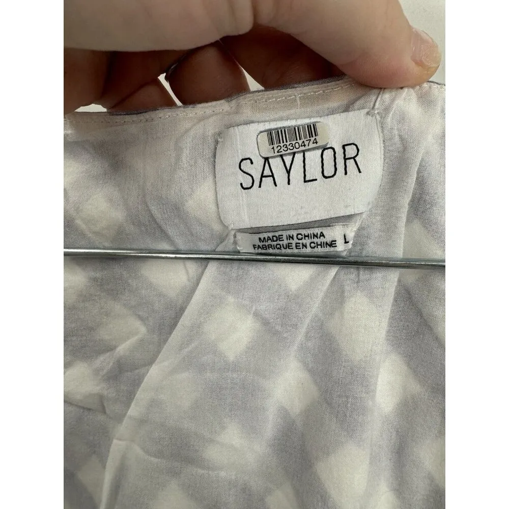 Saylor Dress Women Large Purple Plaid Gingham Hadleigh Mini MSRP$225 Preppy Boho - Image 4