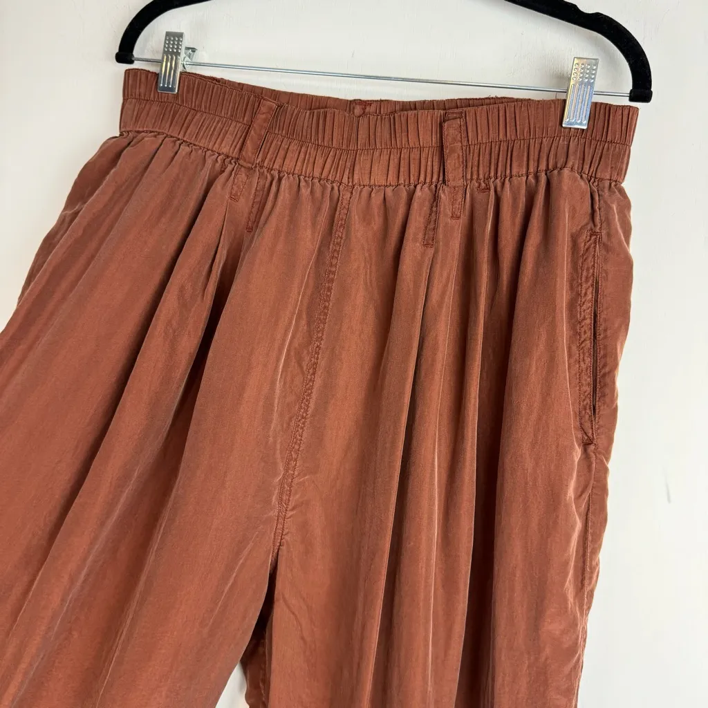 Venezia 100% Silk Brown Rust Wide Leg Pants Trousers Sz 14/16 - Image 3