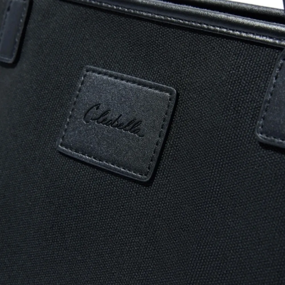 Cleobella Canvas Black Tote Vegan Leather Leather Straps - Image 6