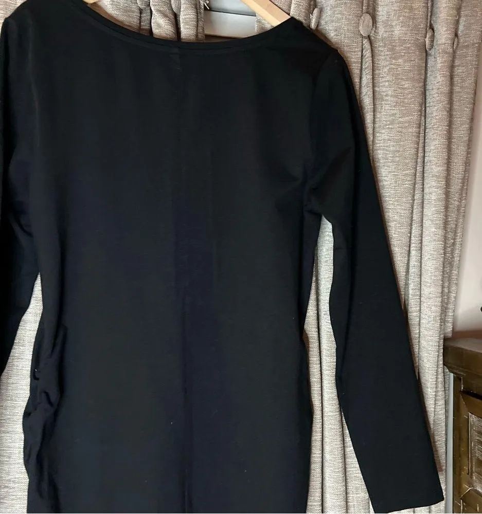 Old Navy Maternity Black Long Sleeve Bodycon Fitted Midi Dress Size Large - Image 12