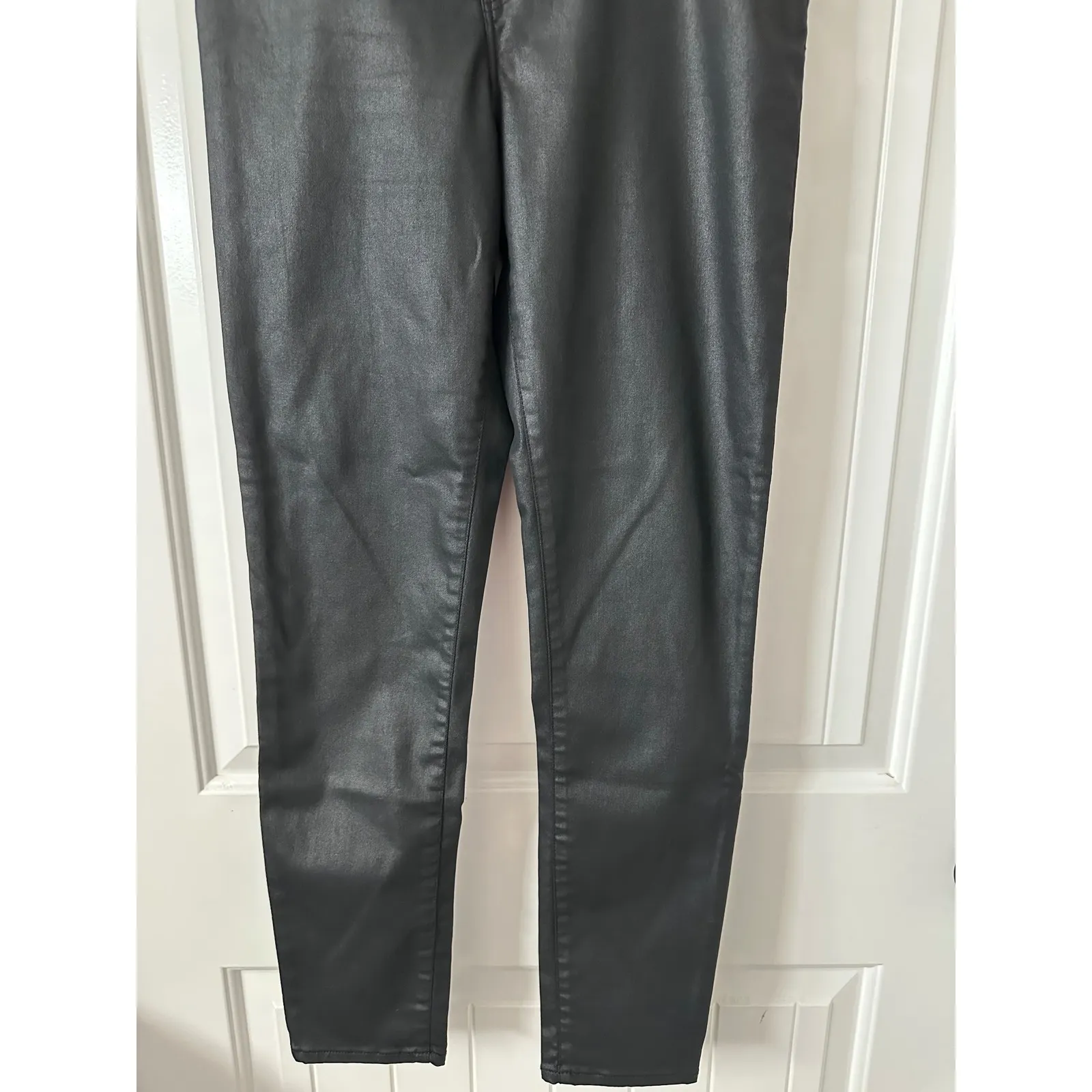 Abercrombie & Fitch‎ Super Skinny Ankle High Rise Shiny Black Pants Size 31 - Image 3