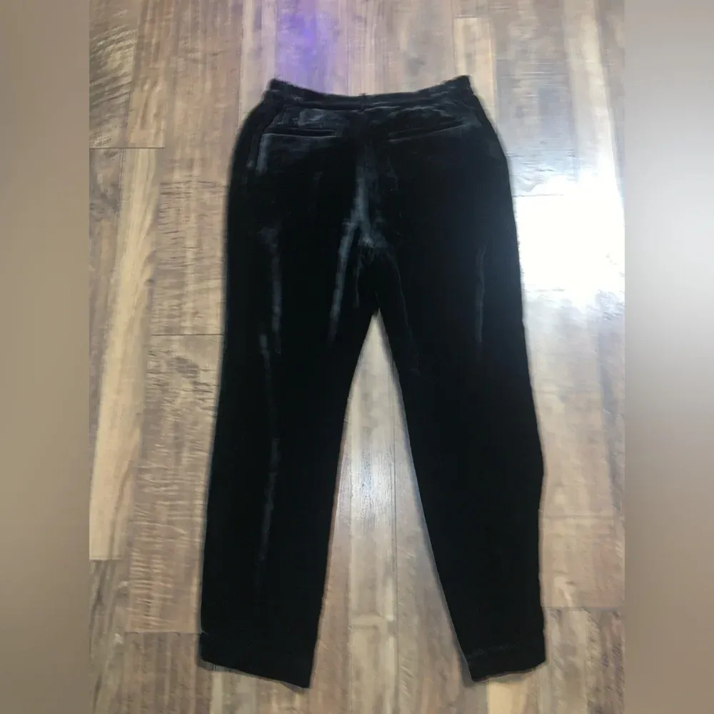 Garnet Hill velvet pleated black dress pants 4 evening fall casual  boho classic - Image 6