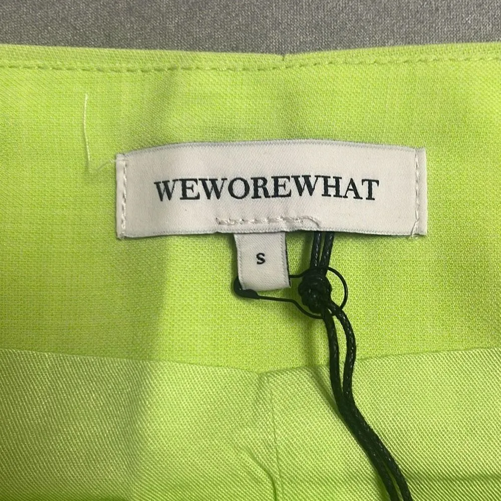Weworewhat Womens Small Blazer Suit Mini Skirt Sharp Green Pockets Stretch NWT - Image 8