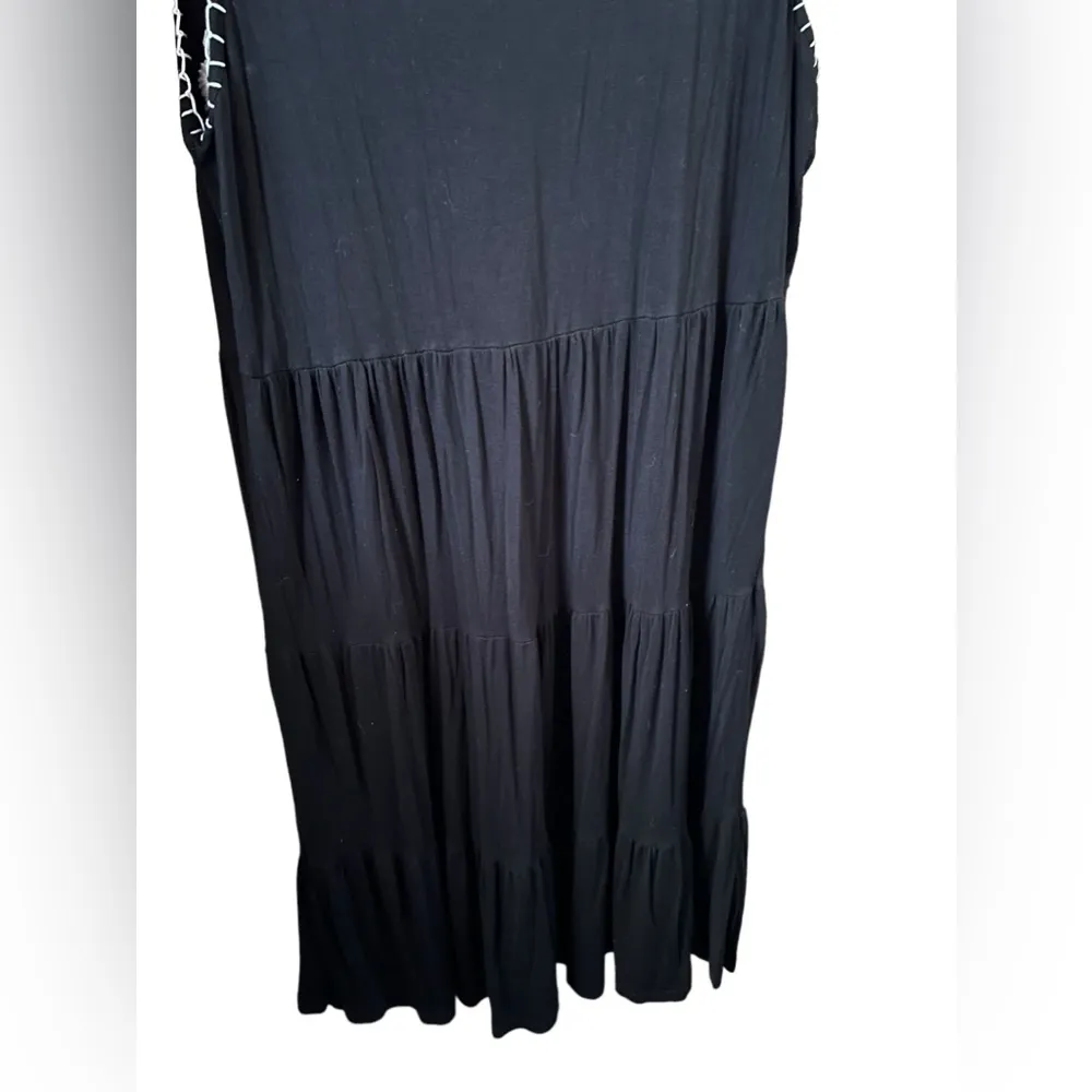 Design History Woman Floral Embroidered Sleeveless Tiered Midi Dress Plus 1X - Image 6