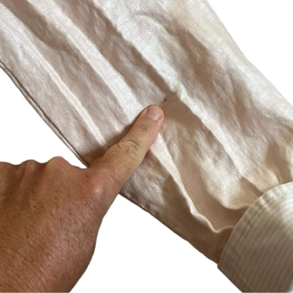 Chicos Women Size Small Pink Linen Cotton Beach Coastal Ruffle Preppy Jacket - Image 6