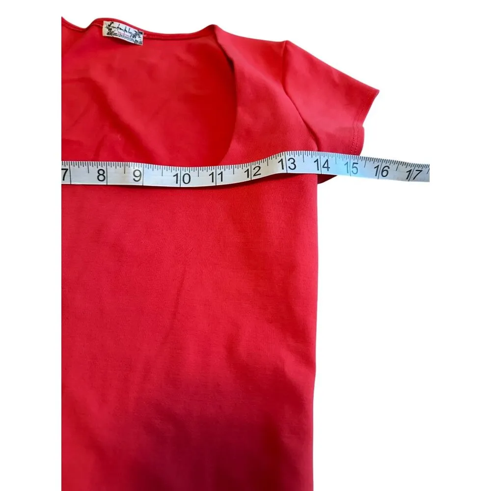 Intimately By Free People Square Coral Red Bodysuit Womens S Short Sleeve - Image 8