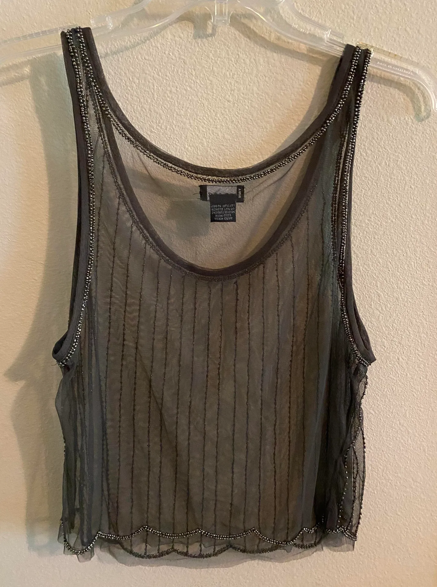 Wet Seal Sheer Beaded Crop Top - Image 5
