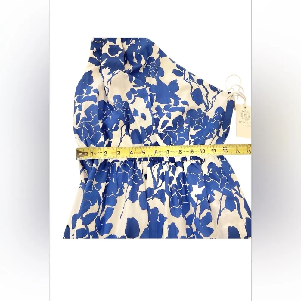 Hyacinth House Sybil Maxi Dress XXS Blue Floral One Shoulder Cotton Lined NWT - Image 12