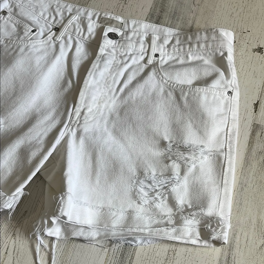 MOTHER The Loosey Fray Short Size 27 White - Image 4