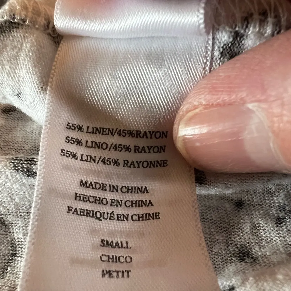 Rails Henley Top Shirt Jourdan White Mocha Leopard Linen Rayon Blend NWT Small - Image 10