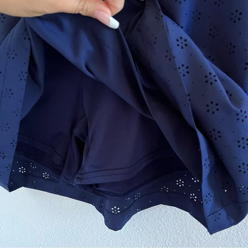 Speedo Navy Blue Skort Active Skirt Shorts Perforated Tennis Golf Mature Modest - Image 5