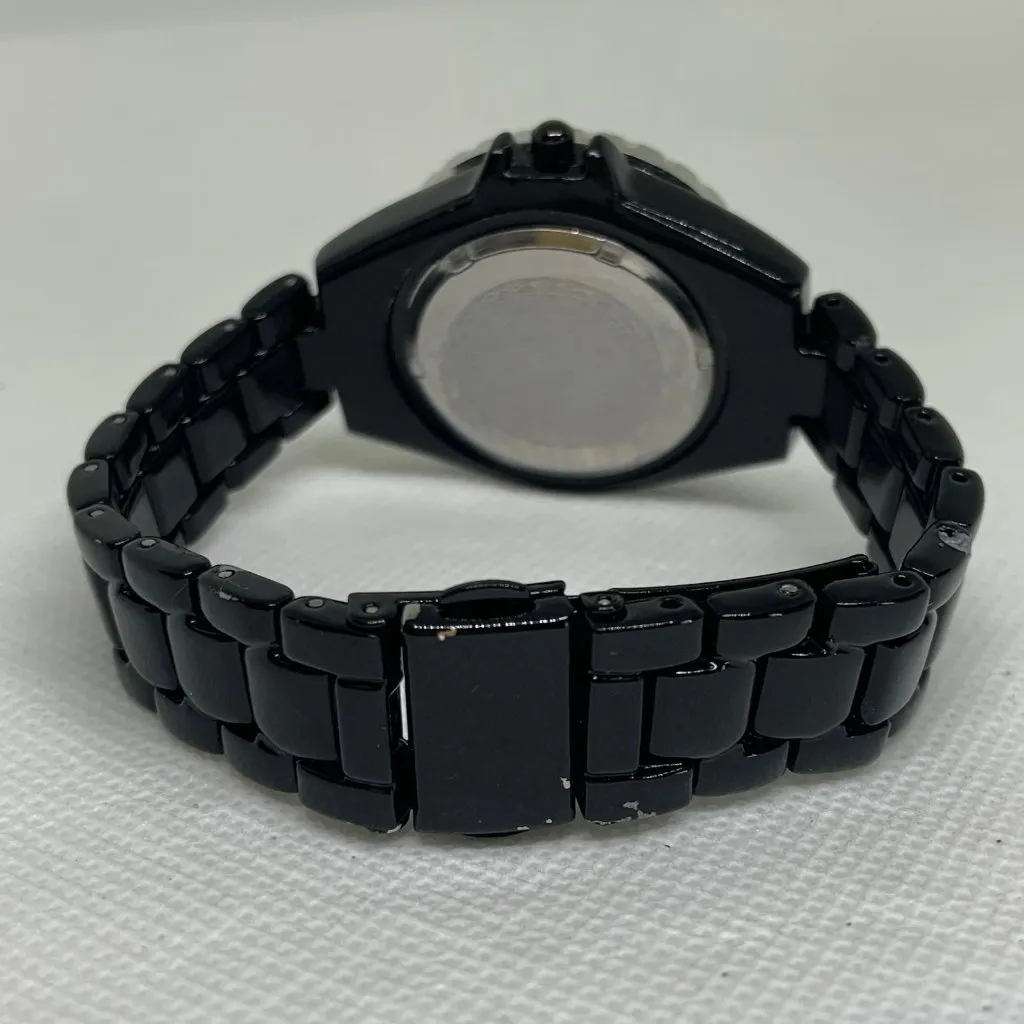 Paul Jardin black tone women watch 33mm quartz rotating bezel links running - Image 5