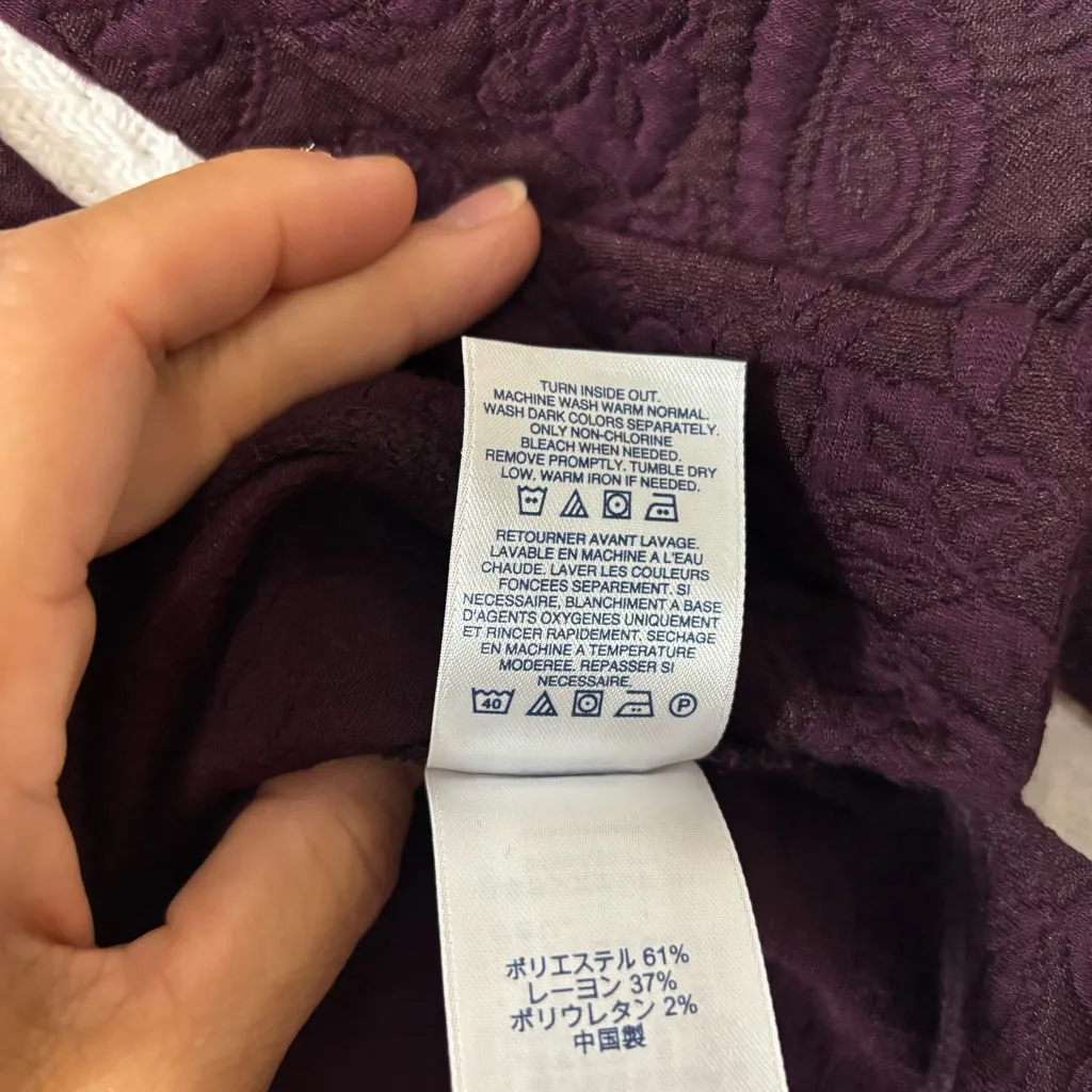 Lands End Purple Paisley Quilted Long Sleeve Top Sz M Casual Comfort - Image 8