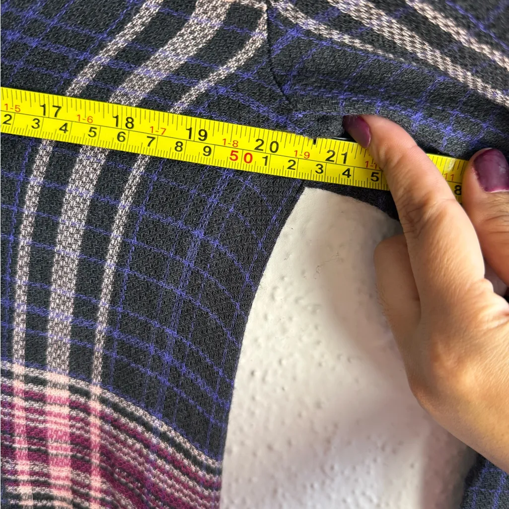 Anthropology Cloth & Stone Navy and Pink Plaid Tunic Dress/Top Size M - Image 9