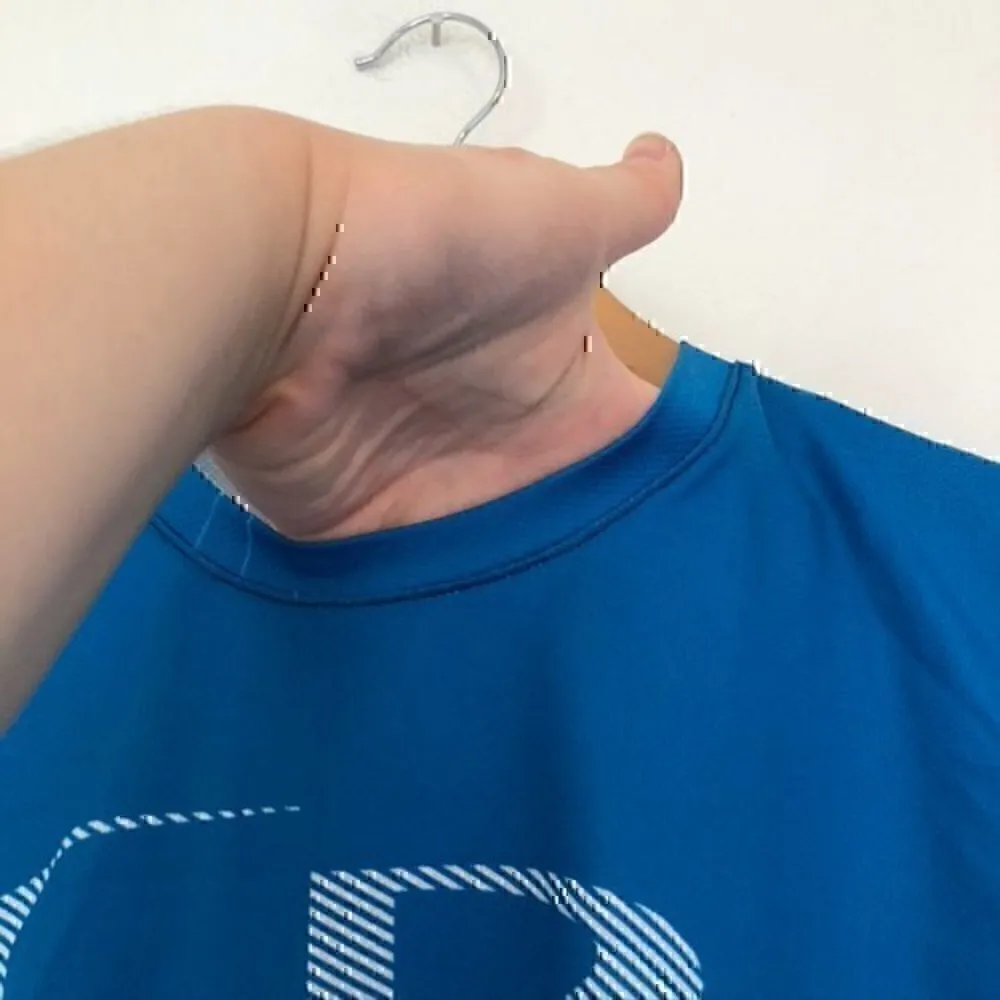 BOOMBAH Turquoise Blue Pink Purple Spellout Logo Short Sleeve Active Tee Medium - Image 4