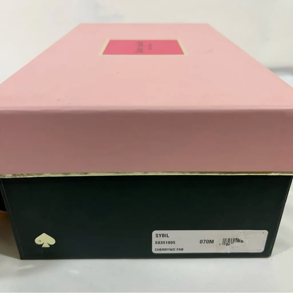 Kate Spade Sybil Velvet Pumps Gold Block Heel W/Pink Rhinestones 7.5M Cherrywood - Image 8