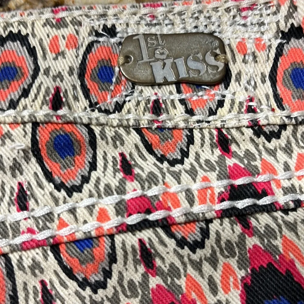 1st Kiss Shorts Denim Tribal Jean Shorts Colorful Womens 5 - Image 8