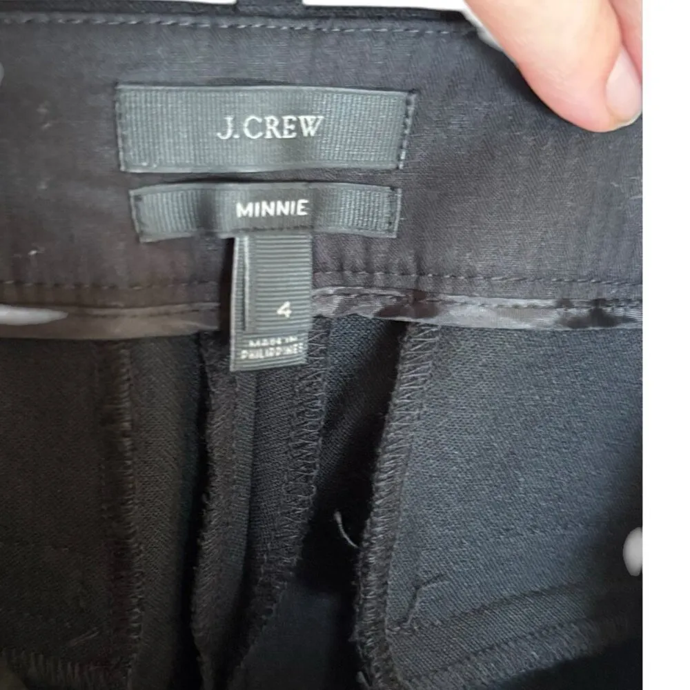 J. Crew Solid Black Minnie Tapered Ankle Dress Pants Womens Work Trousers Size 4 - Image 8