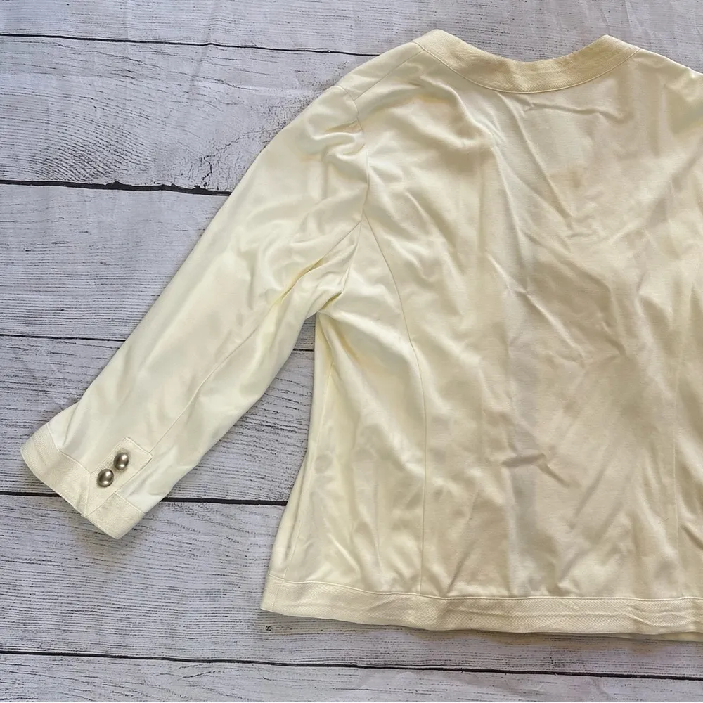 Chico's gold button cream beige open front jacket cardigan - Image 14