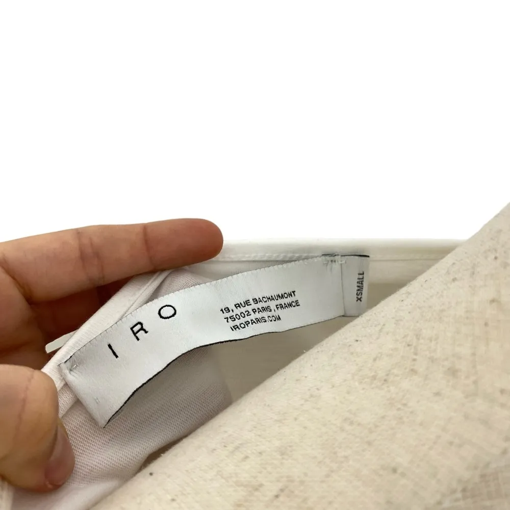 IRO Palmero White Slouchy Ruched Cowl Neck Mini Dress - Image 5