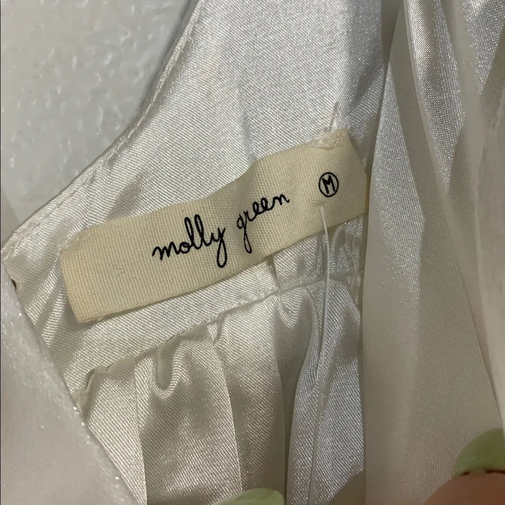 MOLLY GREEN WHITE KORA MINI DRESS NEW MEDIUM BRIDAL - Image 3