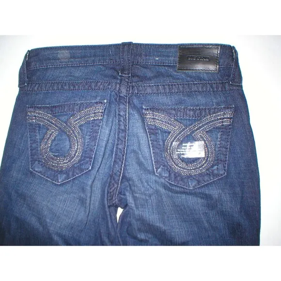 New $120 Big Star Remy Womens Jeans 27 L Long Dark Tall Boot Cut 34 Metallic Poc - Image 2