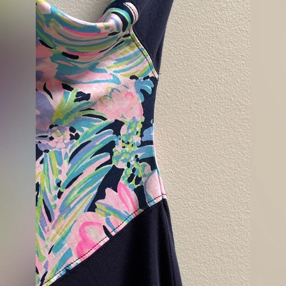 Lilly Pulitzer Finn Long Sleeve Cotton T-Shirt Dress Navy Bermudaful Women’s XS - Image 9