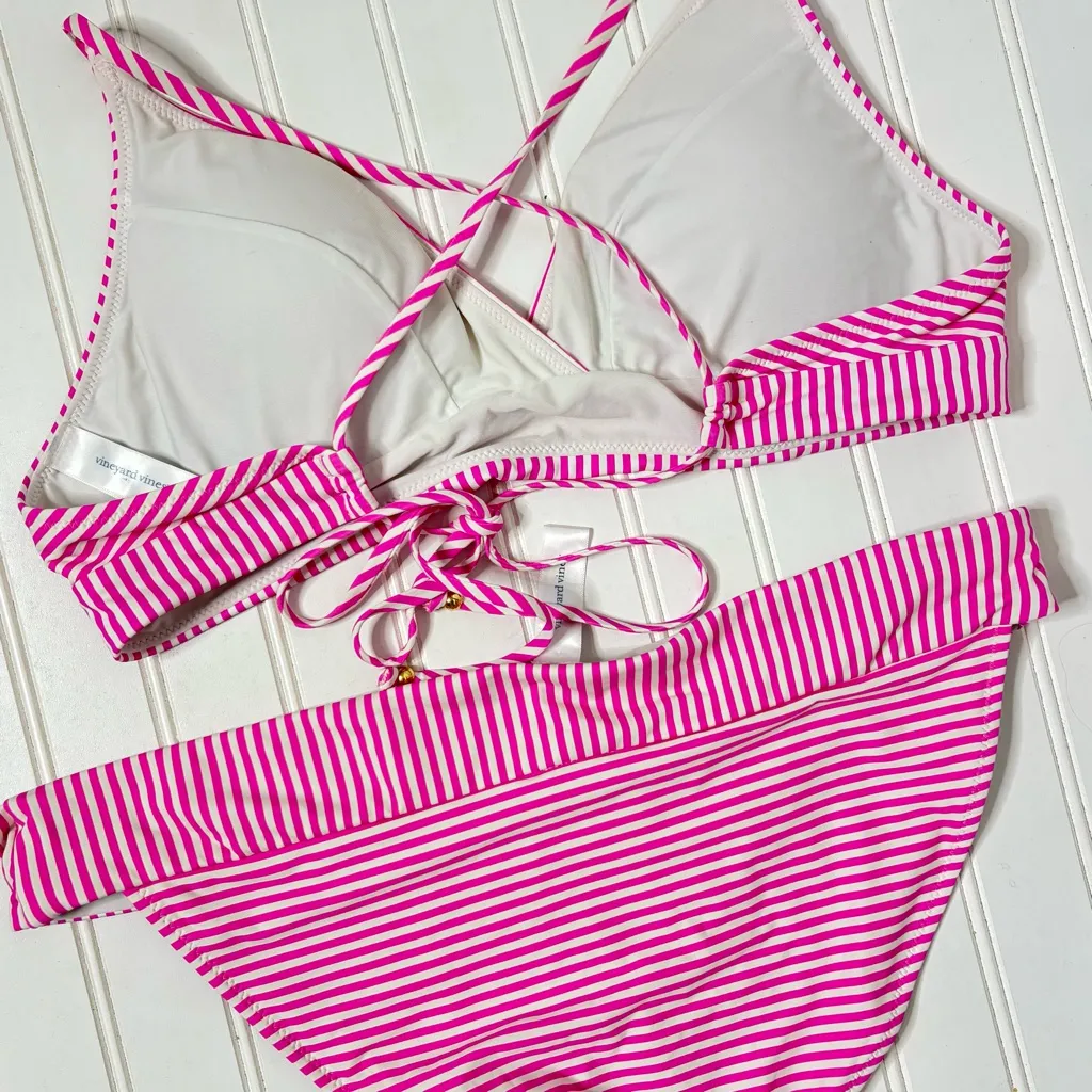 Vineyard Vines  Striped Sconset Pink Bikini Set 019 - Image 7