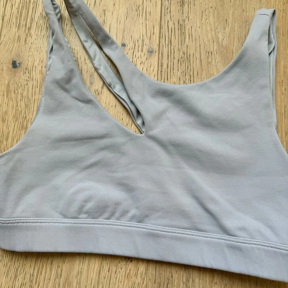 Alo Yoga Peak Asymmetrical One Shoulder Double Strap Sports Bra Gray Size XS - Image 3