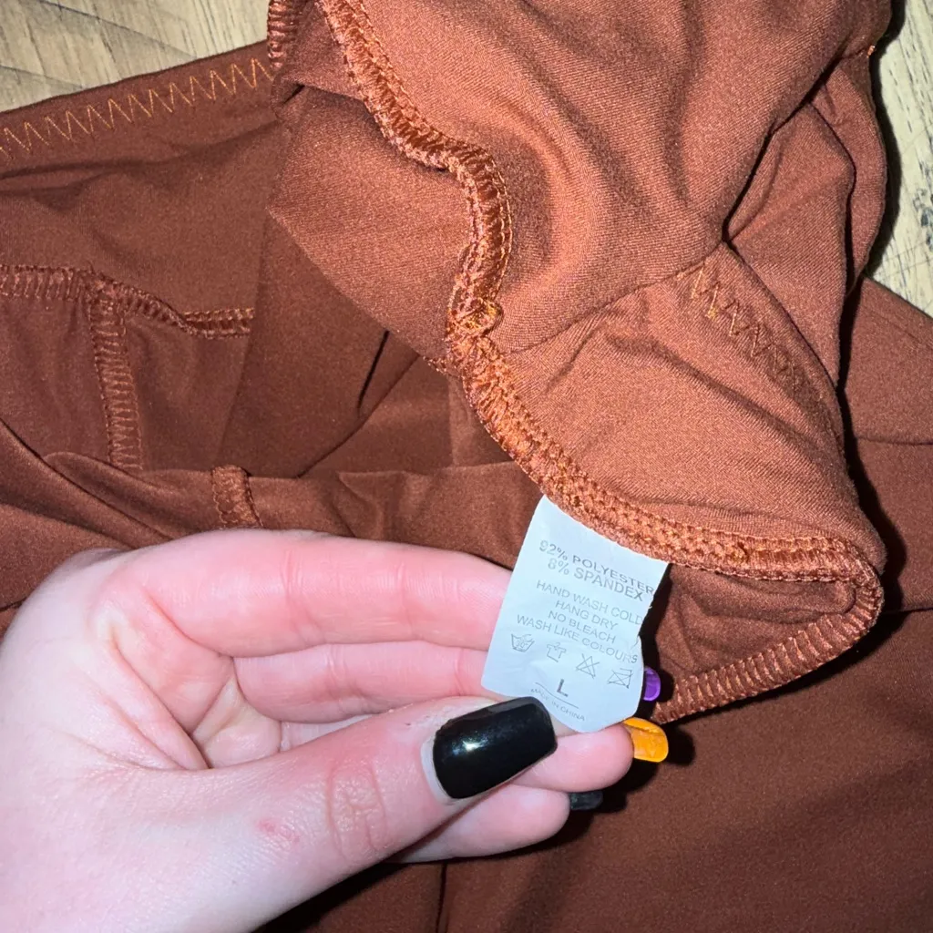 Burnt orange flare leggings Size L - Image 3