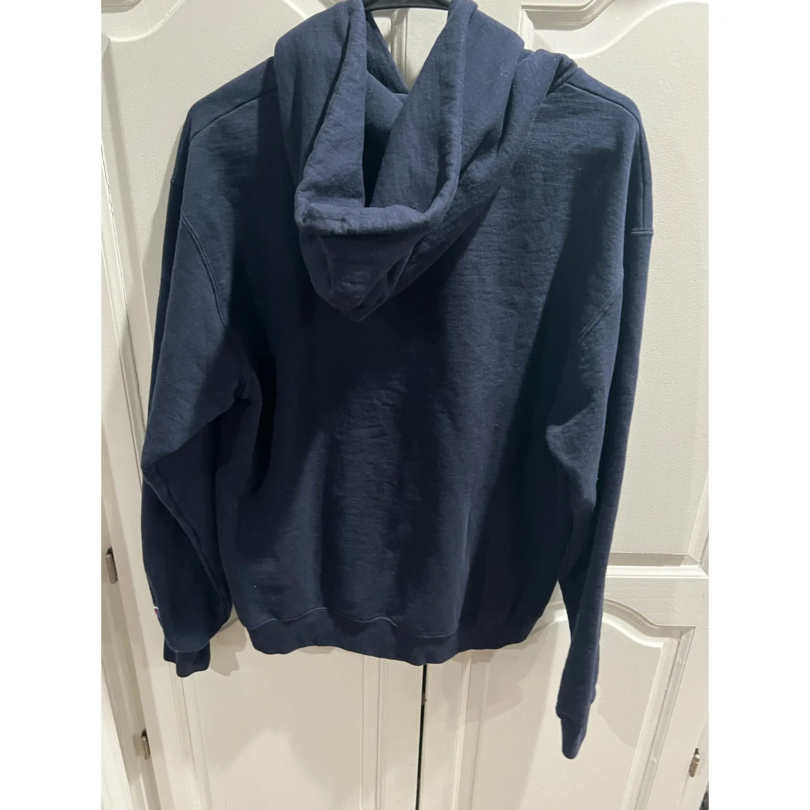 Champion KU Jayhawks Hoodie Women’s M Blue 1941 Logo Kansas Pullover Sweatshir - Image 7