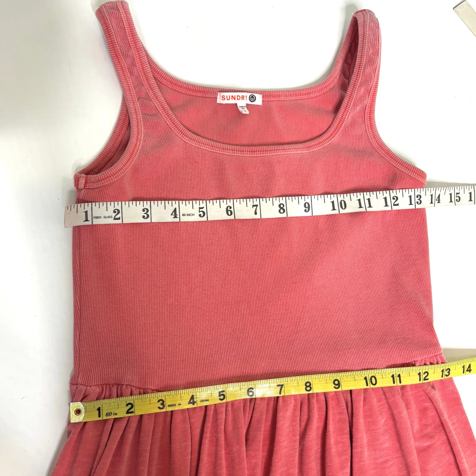 Sundry Midi Sleeveless Scoop Neck Tank Cotton Dress in Dusty Pink 1 - Image 4