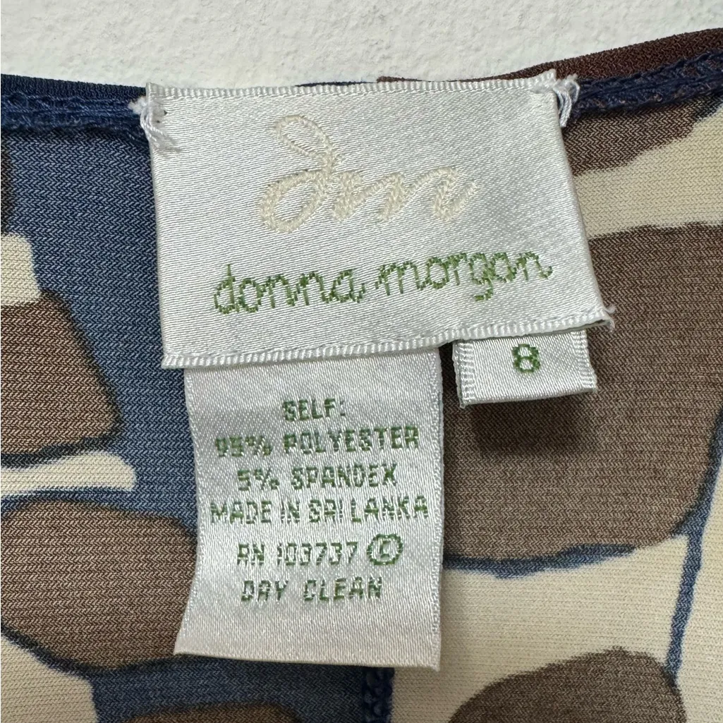 Donna Morgan Y2K Brown Print Jersey Surplice Wrap Dress Size 8 - Image 4