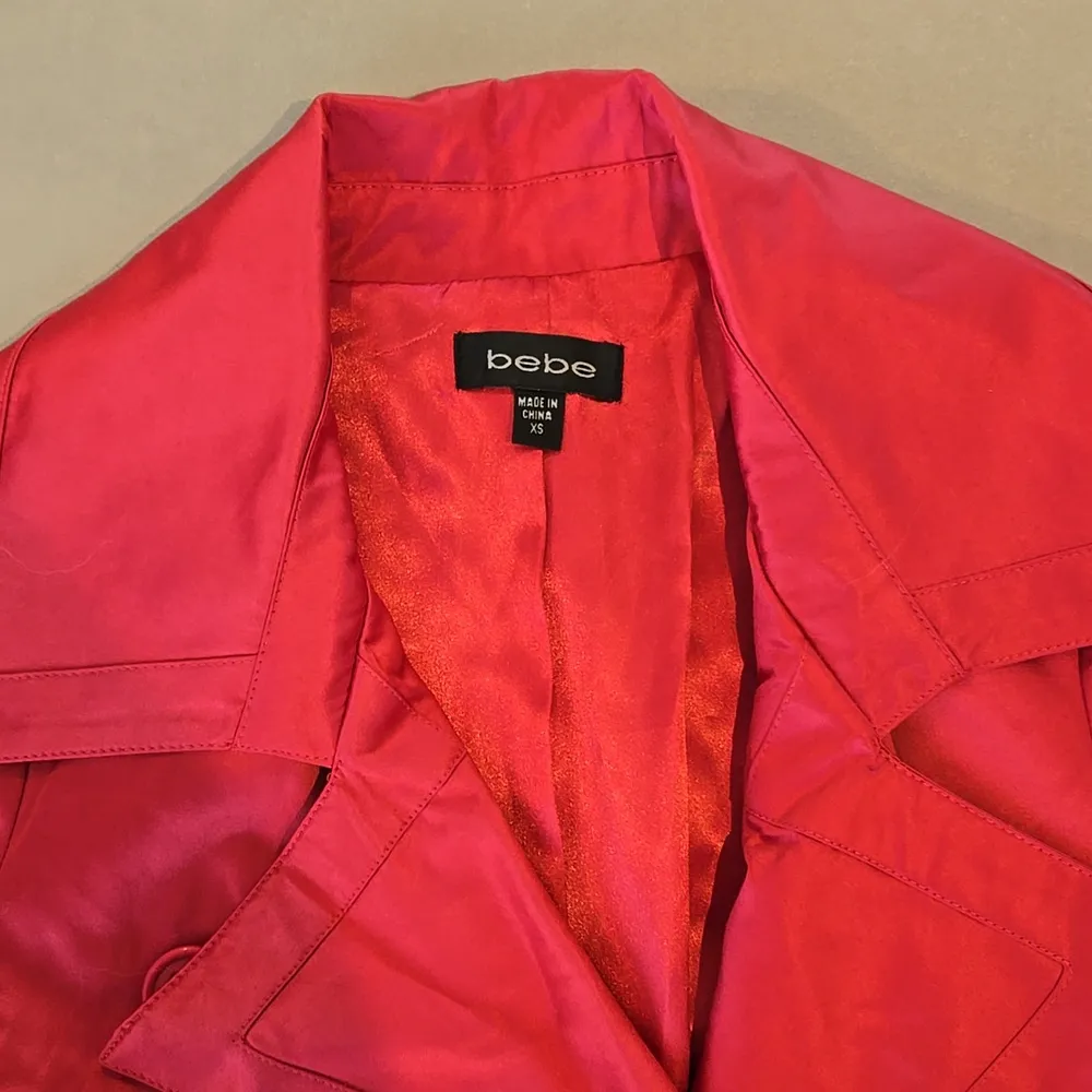 Bebe Gorgeous Red Long Sleeves Trench Coat - Image 5