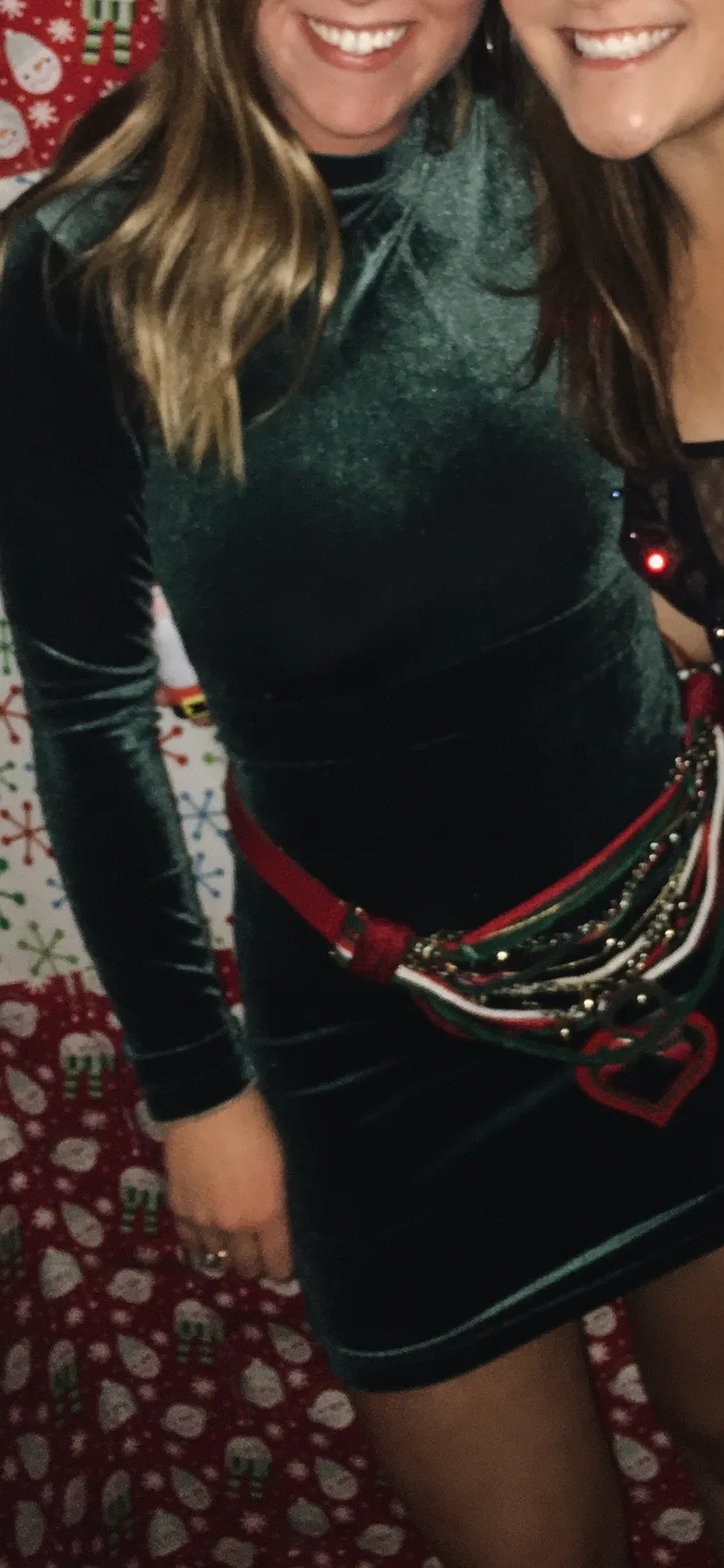 Green Velvet Mini Dress - Image 3