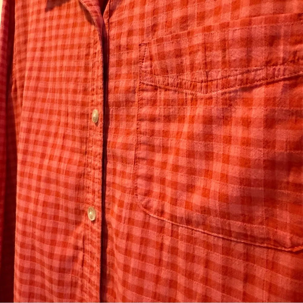 Eddie Bauer Classic Fit Button Up Long Sleeve Shirt Red Plaid Women’ Large - Image 3