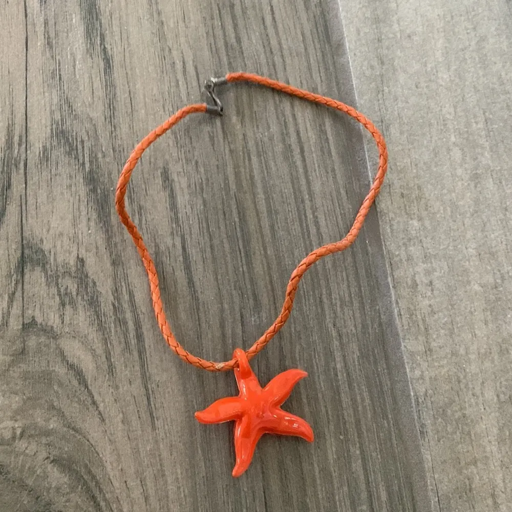 Star flower orange necklace - Image 3