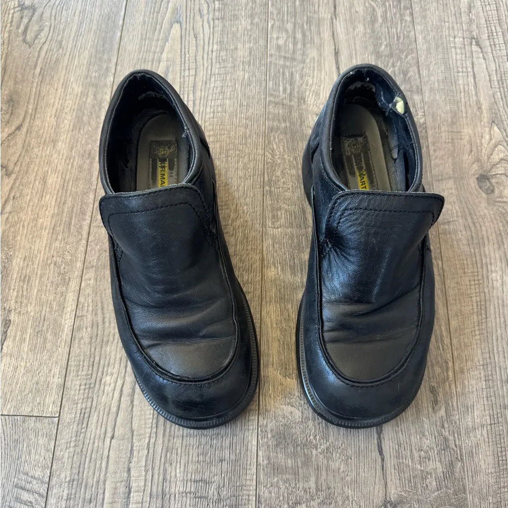 Vintage Dr. Martens Mie Mono Black Chunky Block Heel Loafers- Size 9 - Image 2