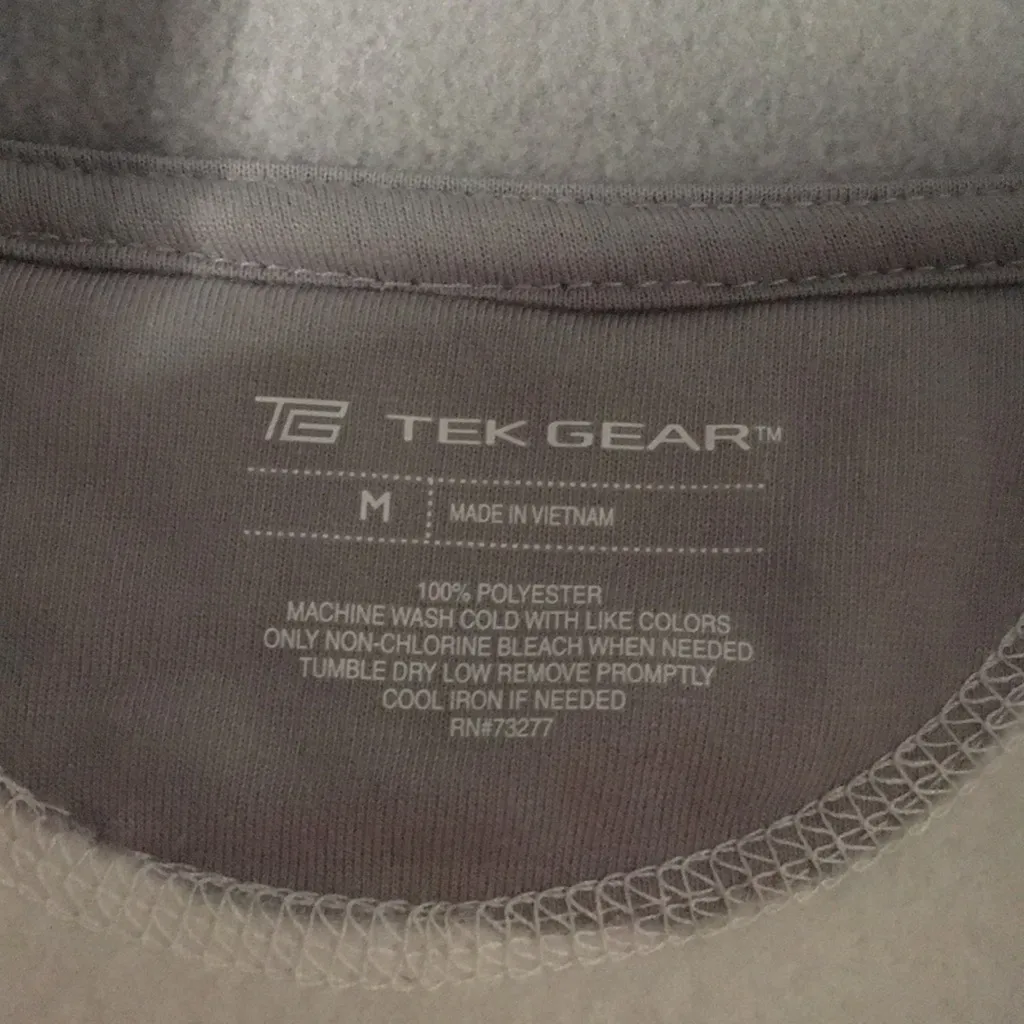 New Women’s Tek Gear Fleece Zip Up Jacket White Gray Size Medium - Image 6