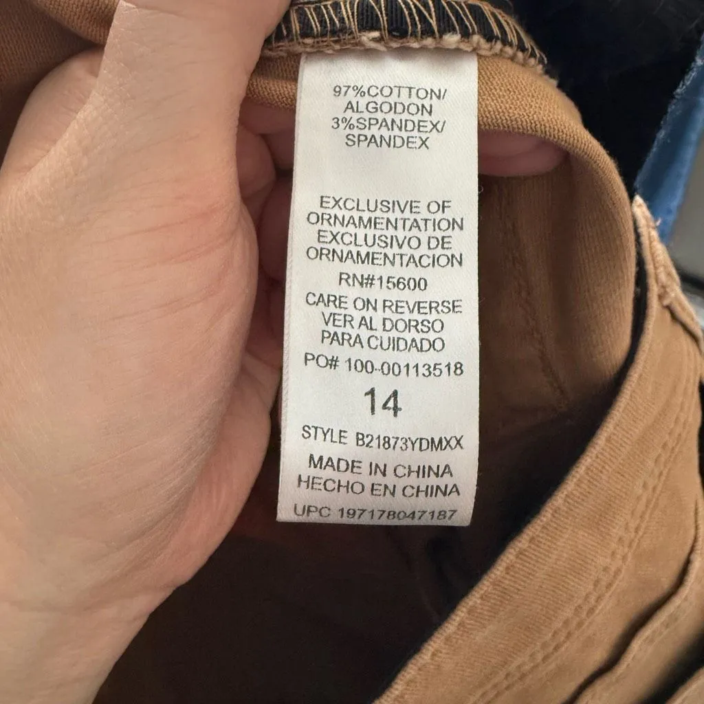 Democracy Women’s 14 Ab Technology Khaki Tan Slim Straight Jeans Pants New - Image 6