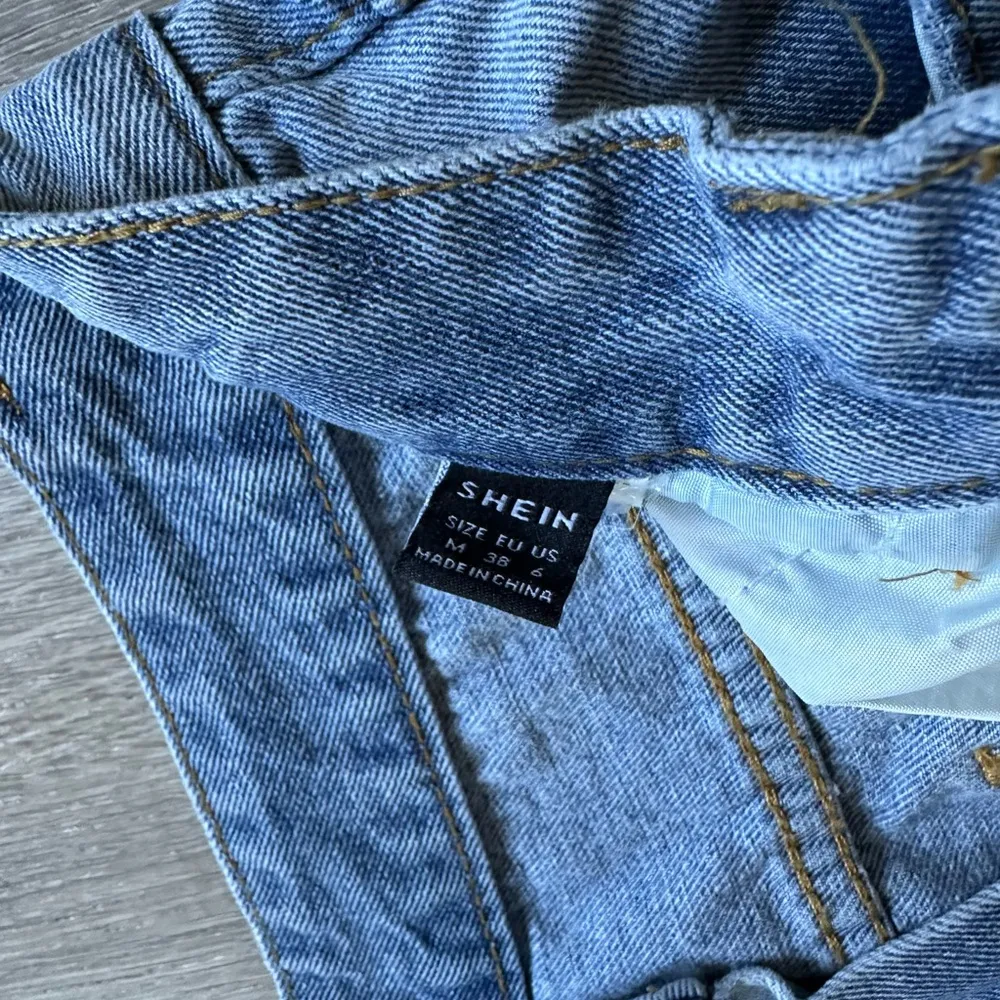 SHEIN High Rise Distressed Jeans - Light Blue - Image 5