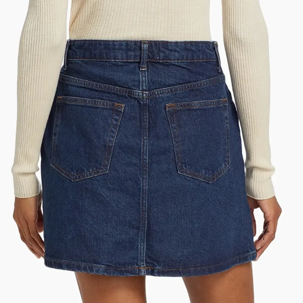 Reformation Lydia Denim High-Rise Mini Skirt Size 30 Dark Wash Navy Blue - Image 2