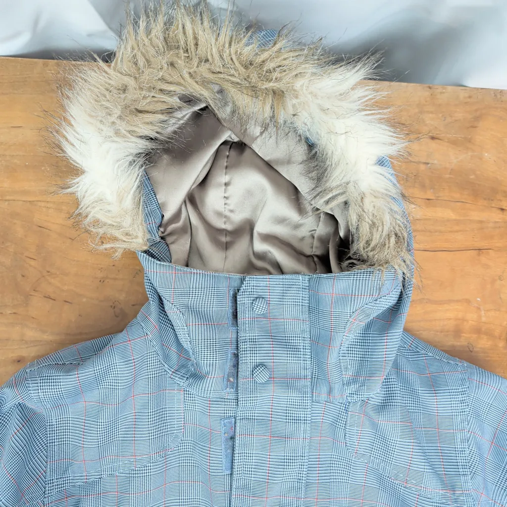 Ladies' Burton Dry Ride Plaid Check Winter Jacket Small - Image 6