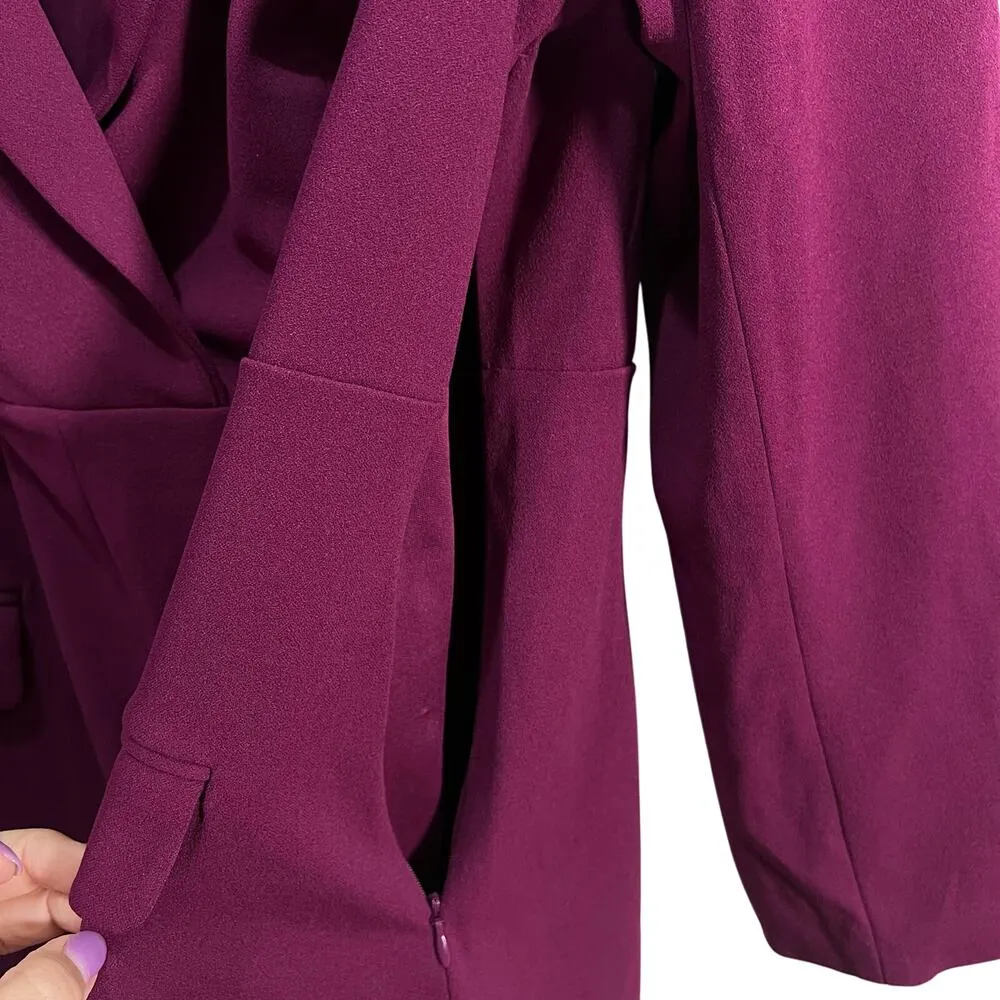 Maggy London Women's Long Sleeve Tuxedo Dress Wear to Work Size 16W NWOT Purple - Image 7