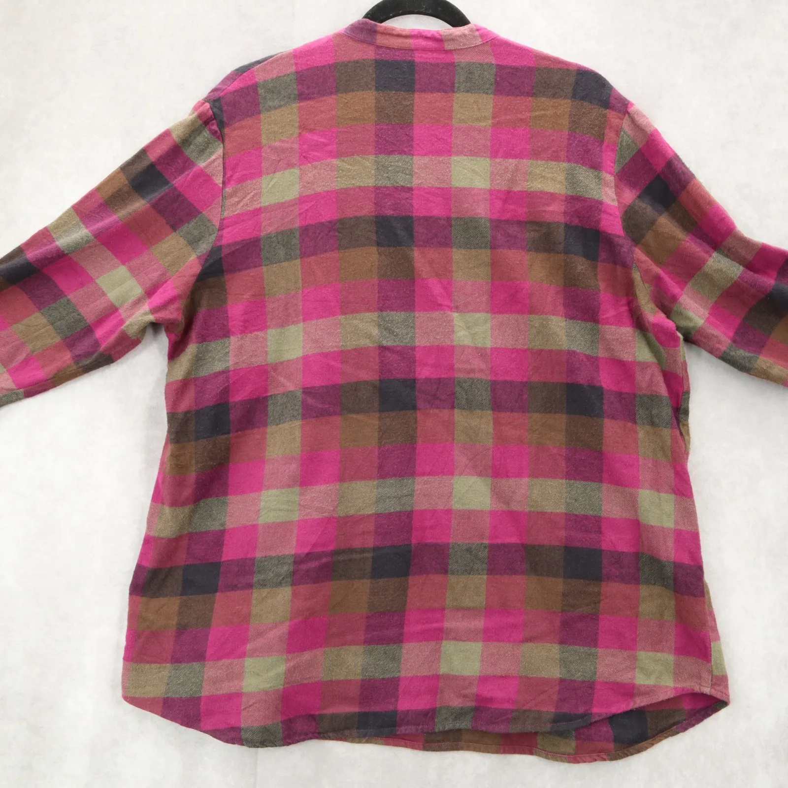 Blair Purple Flannel Plaid Floral Embroidered Western Boho Cotton Indie Large - Image 8