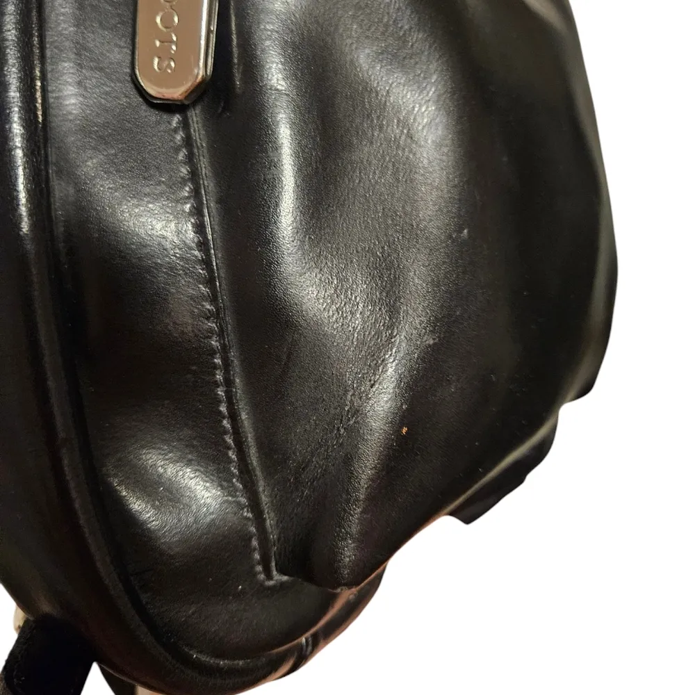 Roots Black Leather Mini Backpack / Purse - Image 3