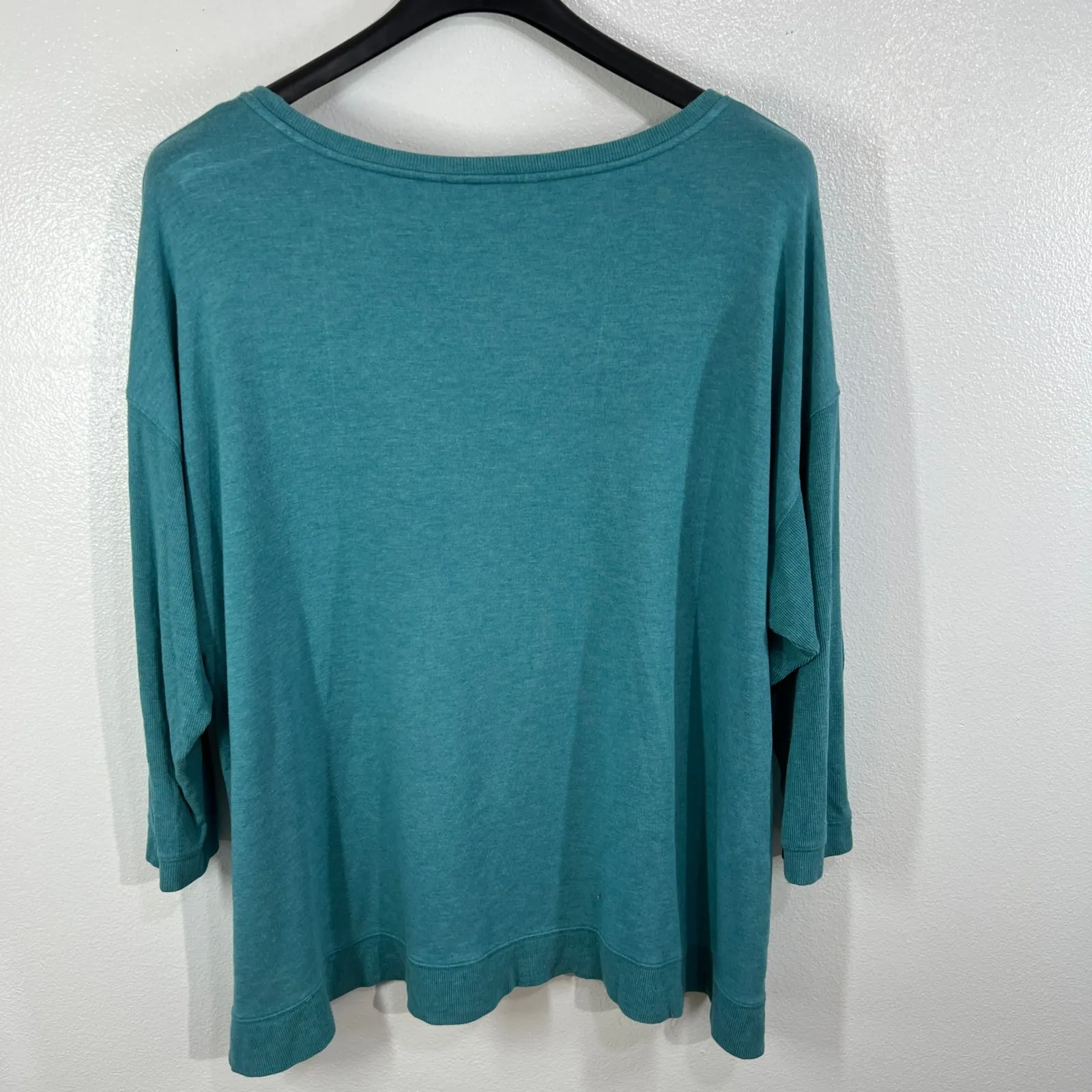 Soft‎ Surroundings Teal Oversized 3X Dolman Sleeve Relaxed Fit Knit Top Pullover - Image 3
